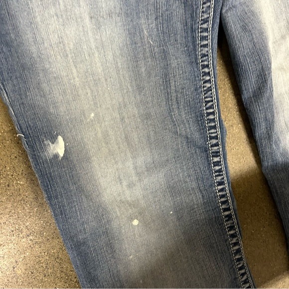 Bke Jeans Men 34x32 Blue Carter Denim Distressed Western Workwear Casual Outdoor - Picture 3 of 11